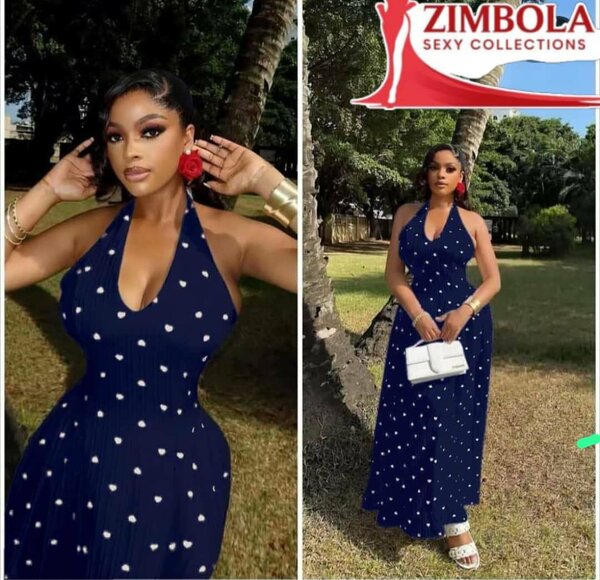 Robe longue à pois chic