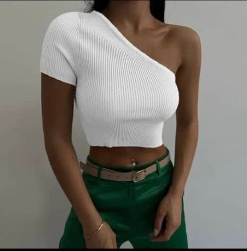 Top épaule dénudée blanc