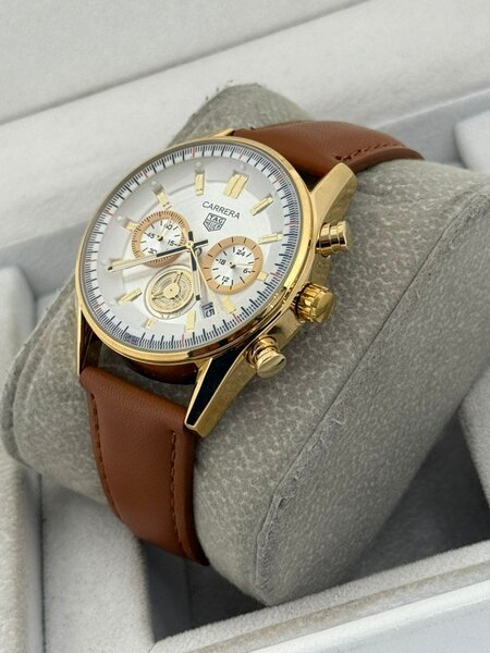 Montre Homme Luxe Carrera Cuir Marron