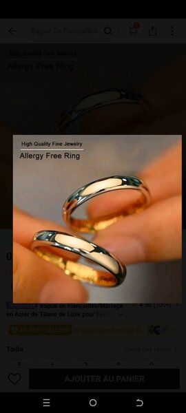 Bague Hypoallergénique Or