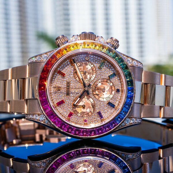 Montre ROLEX Arc-en-ciel