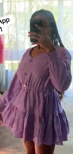 Elegant women's dress size M in purple