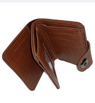 Attractive men's wallet Bi fold wallet stylish slim wallet card holder with small button multi function wallet