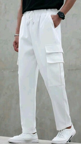 Pantalon cargo blanc homme