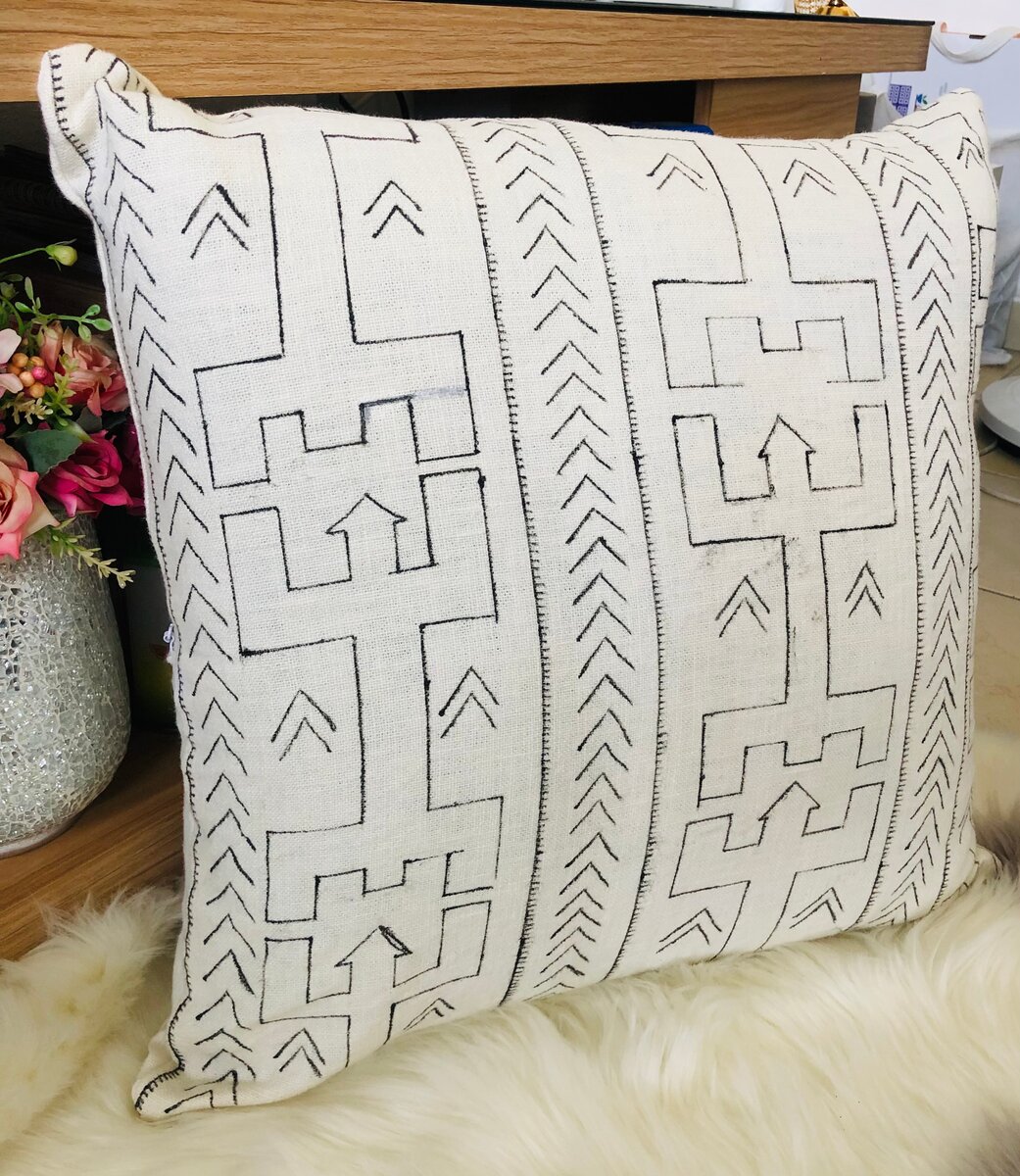 Coussin décoratif en lin ethnique