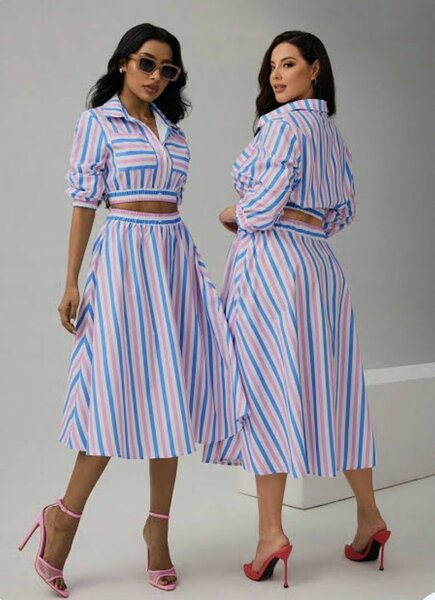 Robe chemise rayée élégante