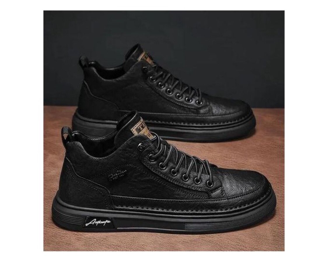 Baskets montantes en cuir homme