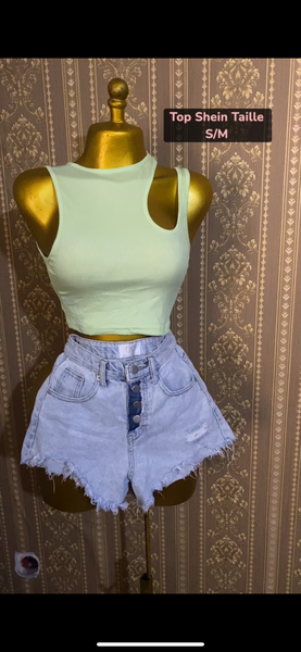 Top sans manches vert menthe