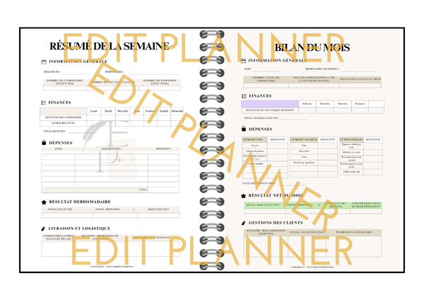 1 mois E-commerce planner