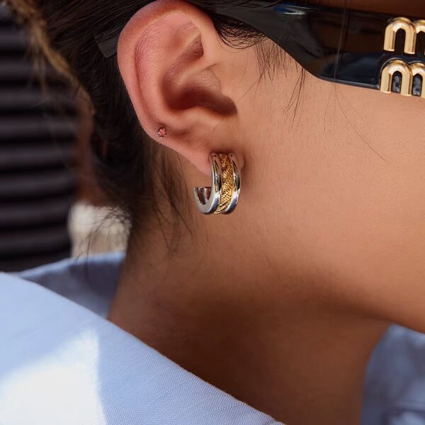 Boucles d'oreilles strass arg