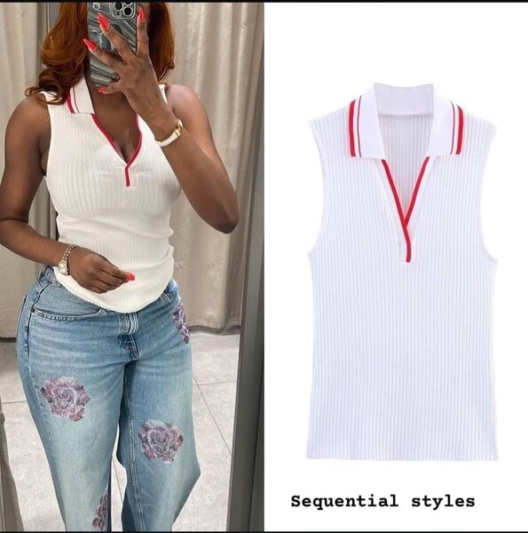 Débardeur Femme Col Polo