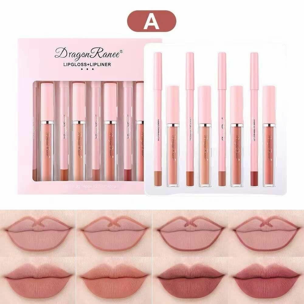 Dragon Ranee 4 Lip Gloss And 4 Lip Liner Pencil Set 8 Pc
