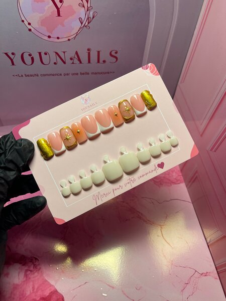 Ongles Press-Ons Dorés