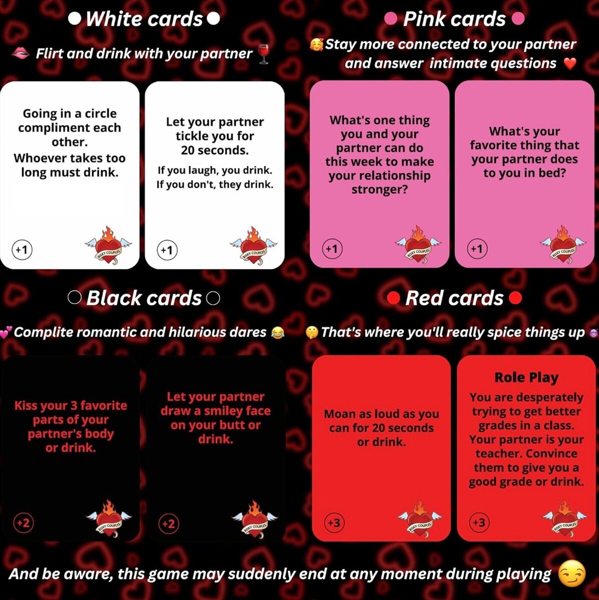 RISKY COUPLES card game