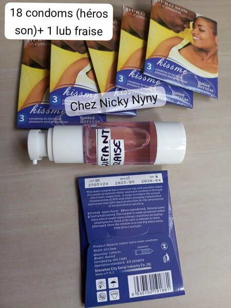 18 préservatifs + lub fraise