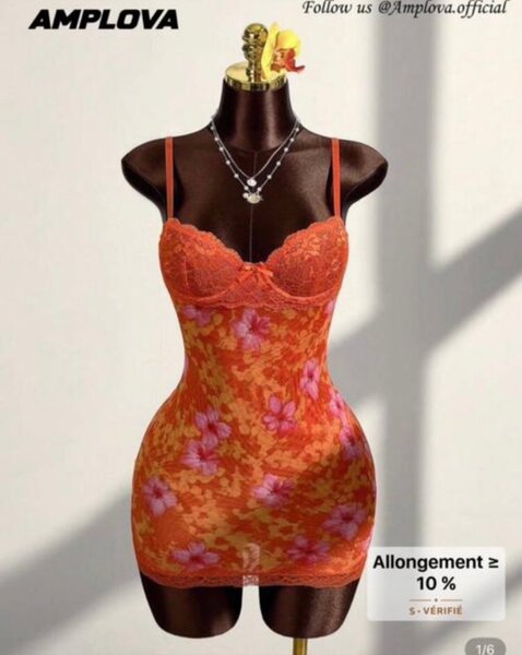 Robe nuisette florale sexy