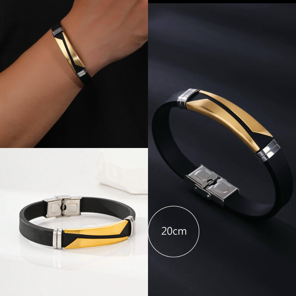 Bracelet en cuir et acier