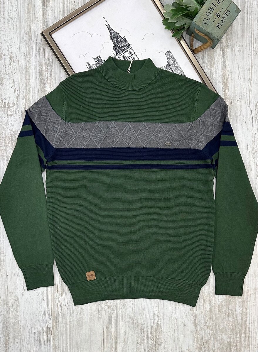 Pulls en maille à col montant homme