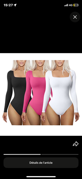 Body manches longues femme