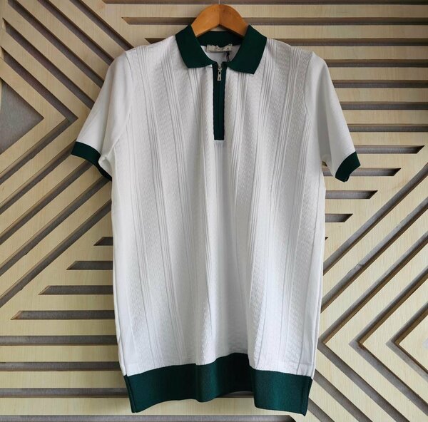 Polo rétro à col zippé