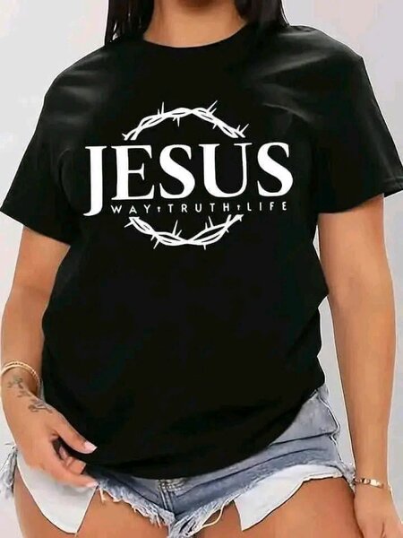 T-shirt chrétien avec Jésus et couronne d'épines