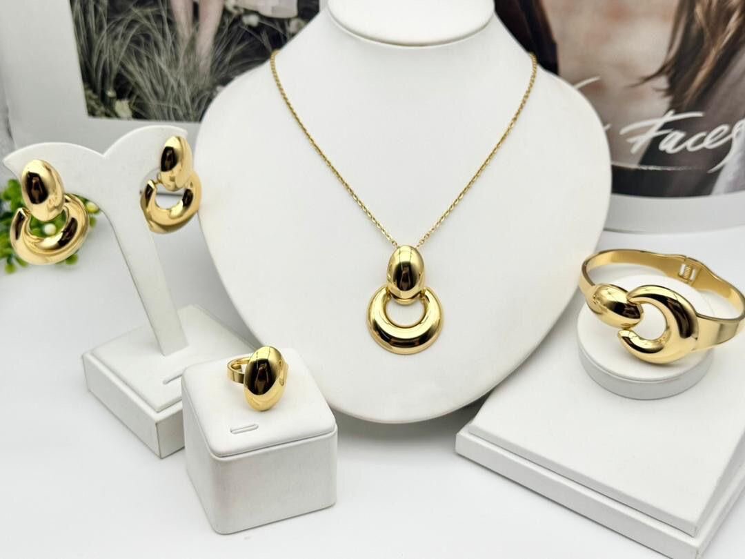 Parure Bijoux Dor Plaque