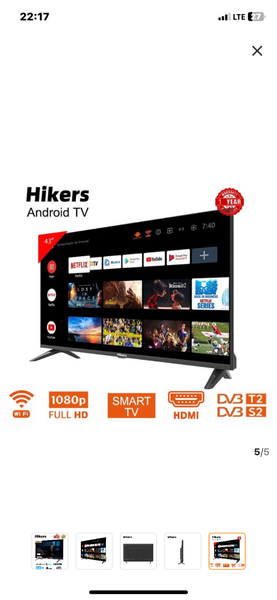 43"' - Frameless Android Smart FHD LED TV - HDMI - Black