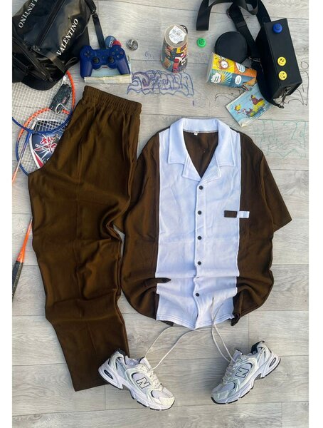 Ensemble décontracté marron homme