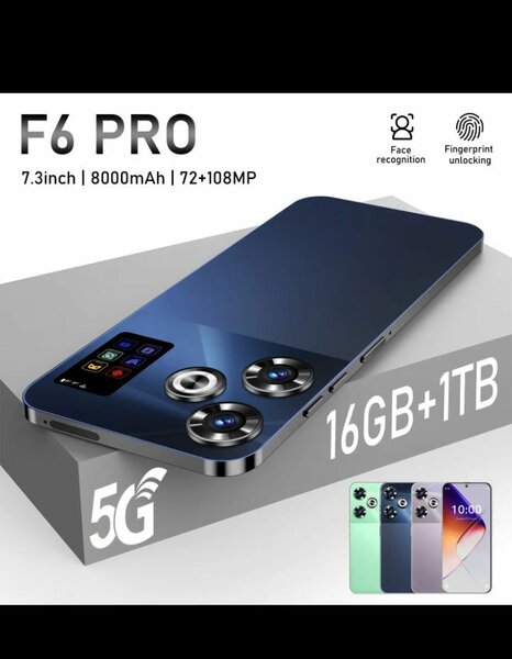 Téléphone F6 PRO 5G 16GB+1TB 7.3'' 8000mAh