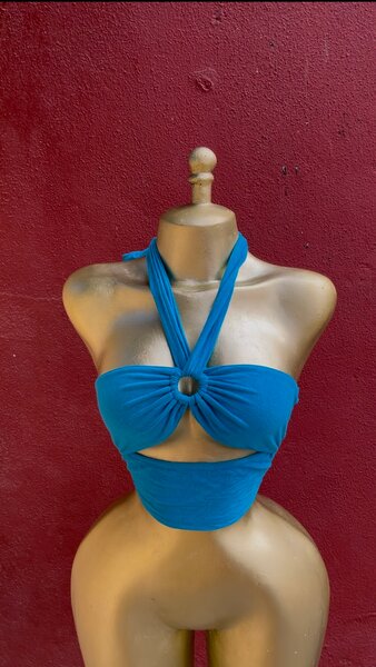 Haut de maillot de bain bleu