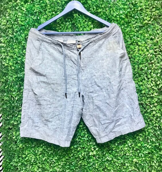 Shorts en lin gris pour hommes