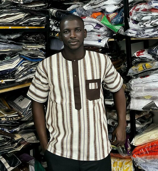 Chemise africaine rayée homme