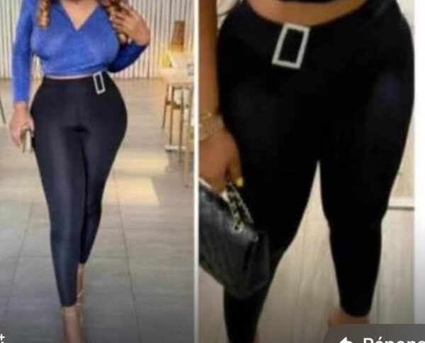 Leggings noirs taille haute ceinture