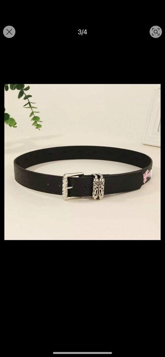 Ceinture en cuir à motifs croix