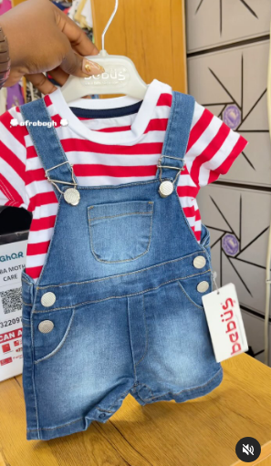 Children's set for a boy with a denim jumpsuit