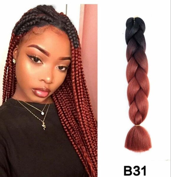 Nattes Synthétiques Ombre 24"