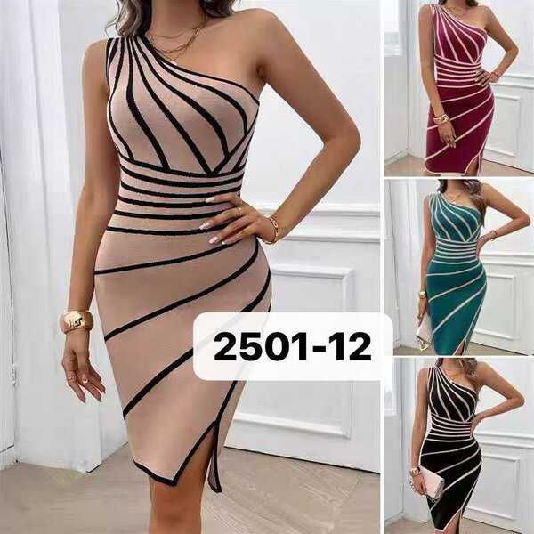 Robe moulante asymétrique élégante