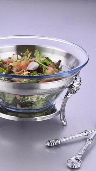 Glass Salad bowl server