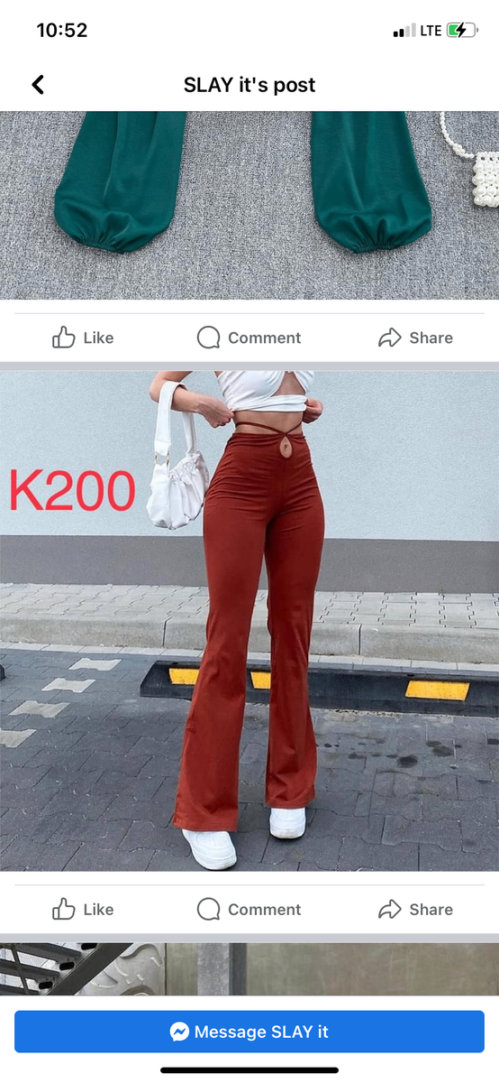 Shoes k250,pants k150 and dress k170