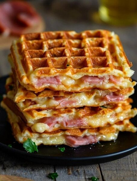 ×2 Gaufres au jambon fromage