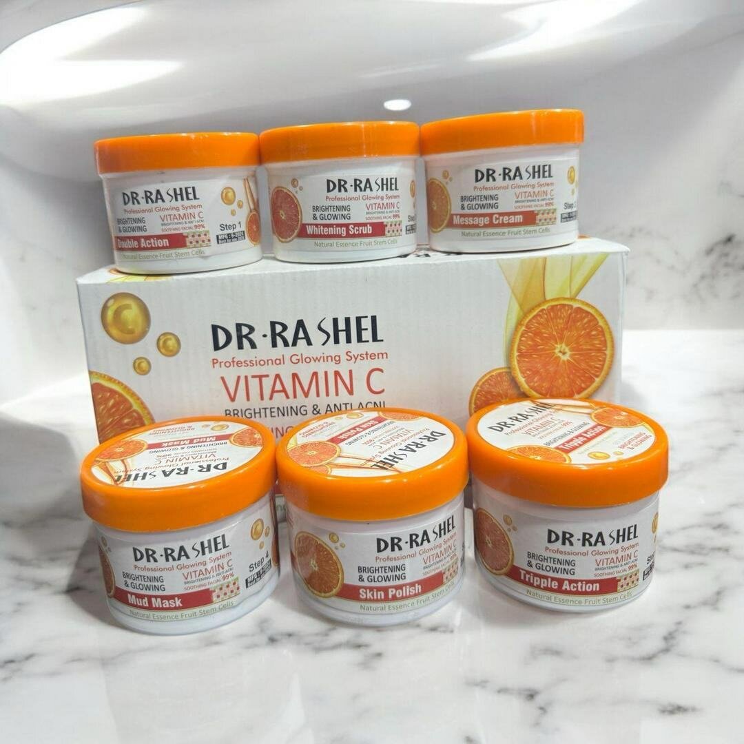 6 pcs brightening and whitening facial kit and scrub set