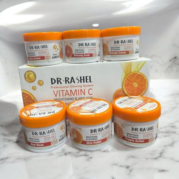 6 pcs brightening and whitening facial kit and scrub set