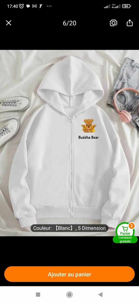 Sweat à capuche "Buddha Bear"