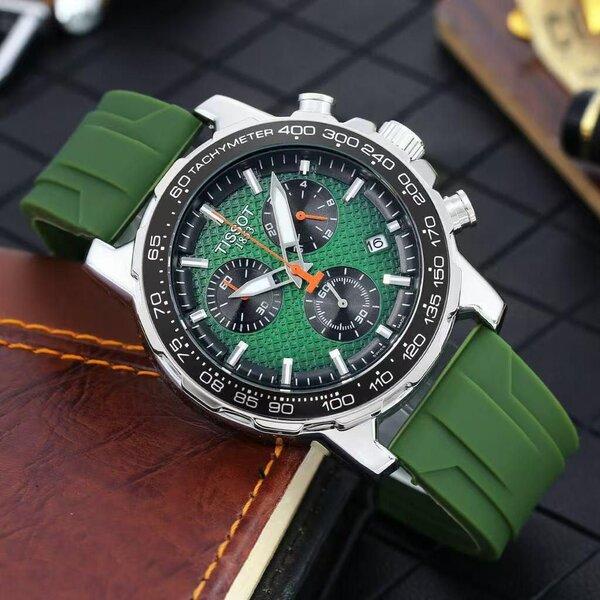 Montre chronographe verte