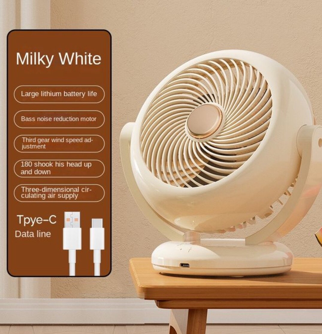 Swing Head Small Fan USB Recha