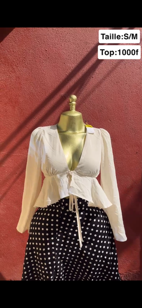 Blouse Élégante Blanche Femme