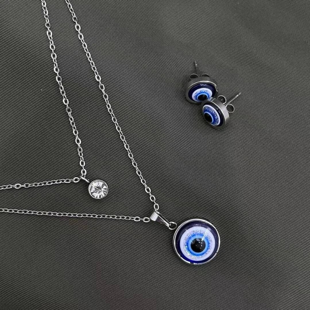 Nazar  necklace and earrings