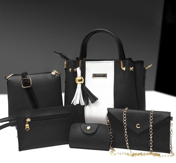 Stylish Women's PU Leather Handbag Set-5Pcs
