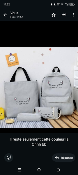 Complet de sac pour l'école