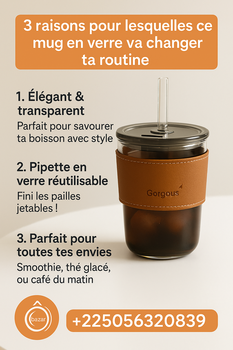 Mug en verre élégant avec pipette